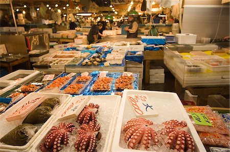 Fisch Stand, Tsukiji Fisch Markt, Tsukiji, Tokio, Japan, Asien Stockbilder - Lizenzpflichtiges, Bildnummer: 841-03035798