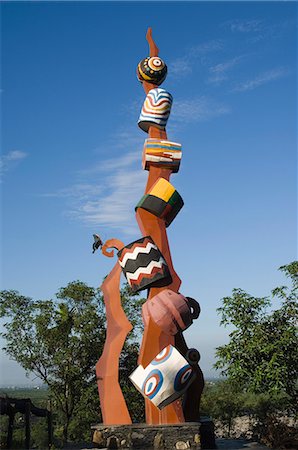 Totem pole,Taiwan Aboriginal Culture Park,Pingtung County,Taiwan,Asia Foto de stock - Con derechos protegidos, Código: 841-03035842