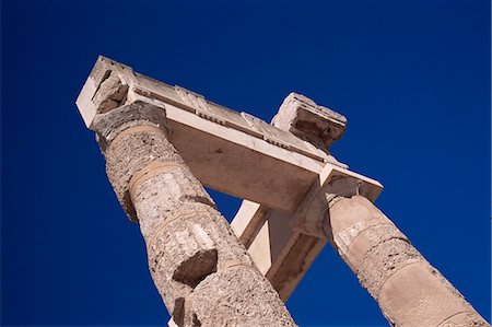 Detail of top of temple, Acropolis, Lindos, Rhodes, Dodecanese islands, Greece, Europe Stock Photo - Rights-Managed, Code: 841-03030605