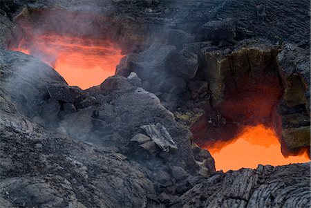 simsearch:841-03067373,k - Skylight, view through cooled lava to molten lava below, Kilauea Volcano, Hawaii Volcanoes National Park, Island of Hawaii (Big Island', Hawaii, United States of America, North America Stock Photo - Rights-Managed, Code: 841-03030694