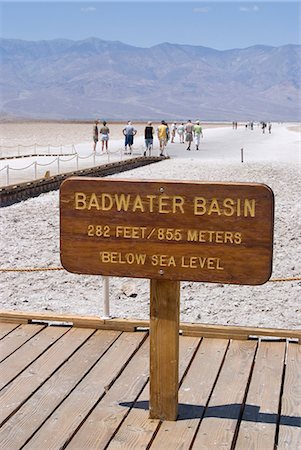Badwater, the lowest point in North America, Death Valley National Park, California, United States of America, North America Stock Photo - Rights-Managed, Code: 841-03030814