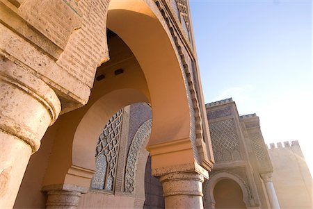 Bab Mansour, one of the city gates, Meknes, Morocco, North Africa, Africa Foto de stock - Con derechos protegidos, Código: 841-03030911