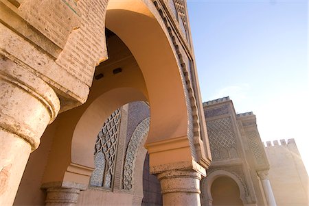 Bab Mansour, de la city gates, Meknès, Maroc, l'Afrique du Nord, Afrique Photographie de stock - Rights-Managed, Code: 841-03030911