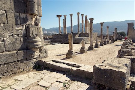 forum romanum - Forum, römische Website von Volubilis, UNESCO World Heritage Site, Marokko, Nordafrika, Afrika Stockbilder - Lizenzpflichtiges, Bildnummer: 841-03030975