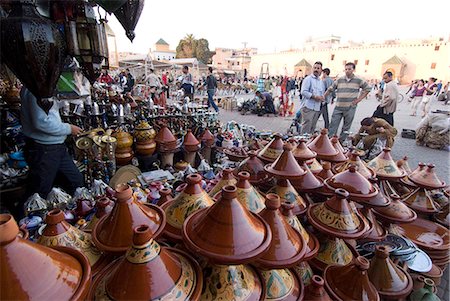 Place el Hedim and tagine pots, Meknes, Morocco, North Africa, Africa Foto de stock - Con derechos protegidos, Código: 841-03031014