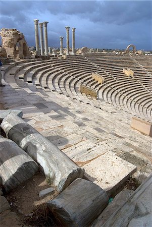 roman theater - Theatre, Roman site of Leptis Magna, UNESCO World Heritage Site, Libya, North Africa, Africa Stock Photo - Rights-Managed, Code: 841-03031064