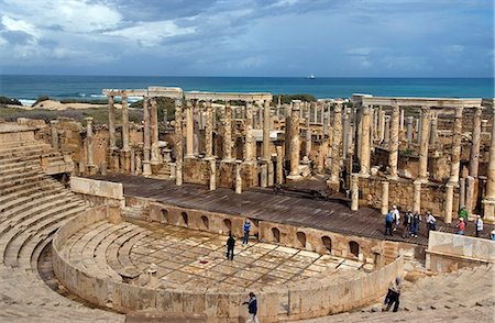 Theatre, Roman site of Leptis Magna, UNESCO World Heritage Site, Libya, North Africa, Africa Stock Photo - Rights-Managed, Code: 841-03031065