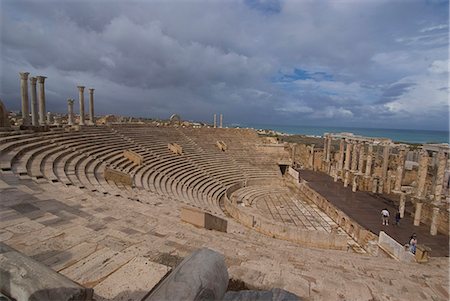 Theater, römische Website von Leptis Magna, UNESCO World Heritage Site, Libyen, Nordafrika, Afrika Stockbilder - Lizenzpflichtiges, Bildnummer: 841-03031062