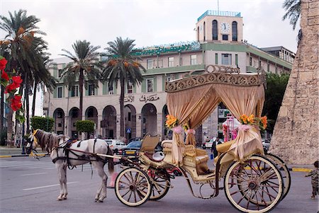 Straßenszene mit Kutsche, Tripolis, Libyen, Nordafrika, Afrika Stockbilder - Lizenzpflichtiges, Bildnummer: 841-03031071