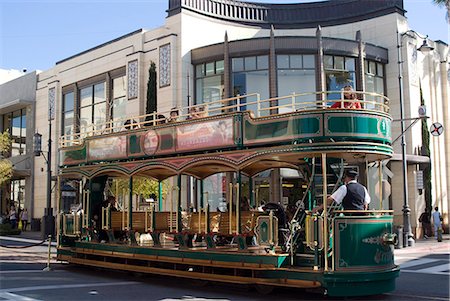 Tram, the Grove Shopping Mall, Los Angeles, California, United States of America, North America Stock Photo - Rights-Managed, Code: 841-03031138