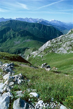 Col de la Colombiere and mountains, near La Clusaz, Rhone Alpes, France, Europe Foto de stock - Con derechos protegidos, Código: 841-03031200