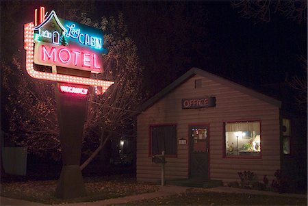 Log Cabin Motel, Montrose, Colorado, Vereinigte Staaten von Amerika, Nordamerika Stockbilder - Lizenzpflichtiges, Bildnummer: 841-03031234