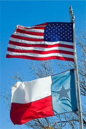 American and Texan flags, Texas, United States of America, North America Stock Photo - Rights-Managed, Code: 841-03031284