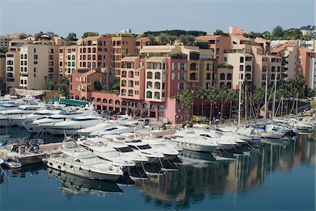fontvieille - Port de Fontvieille, Monaco, Méditerranée, Europe Photographie de stock - Rights-Managed, Code: 841-03031422