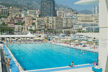 Le stade Nautique Rainier III (immense piscine publique), Condamine, Monaco, Europe Photographie de stock - Rights-Managed, Code: 841-03031465