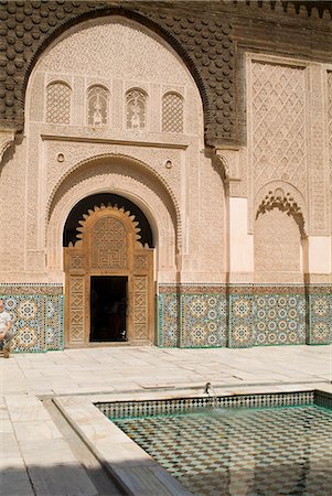 Ben Youssef Medersa (Koranic School), Marrakech, Morocco, North Africa, Africa Stock Photo - Rights-Managed, Code: 841-03031479