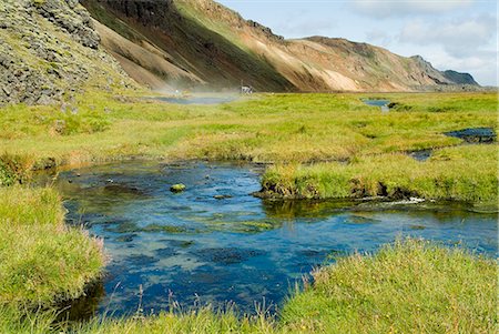 Hot Springs, Landmannalaugar, Iceland, Polar Regions Foto de stock - Con derechos protegidos, Código: 841-03031541