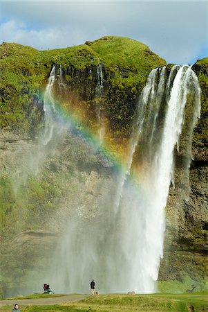 seljalandsfoss waterfall - Seljalandsfoss, Iceland, Polar Regions Foto de stock - Direito Controlado, Número: 841-03031563