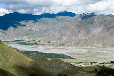 Vue du plateau tibétain, monastère de Ganden, près de Lhassa, Tibet, Chine, Asie Photographie de stock - Rights-Managed, Code: 841-03031740