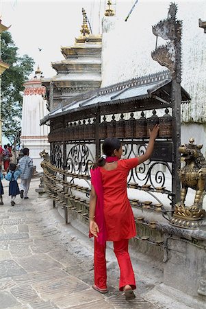 rueda de oración - Swayambhunath (Monkey Temple), Kathmandu, Nepal, Asia Foto de stock - Con derechos protegidos, Código: 841-03031813