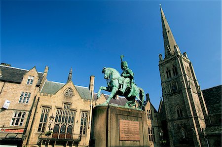 durham - Statue of Charles William Vane Stewart, Market Square, Durham, County Durham, England, United Kingdom, Europe Foto de stock - Con derechos protegidos, Código: 841-03032018