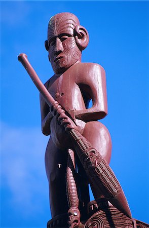 Maori carving, Whare Runanga, Waitangi, North Island, Nouvelle-Zélande, Pacifique Photographie de stock - Rights-Managed, Code: 841-03032044