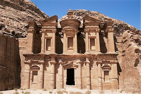 Ad-Deir (monastère), Petra, Site du patrimoine mondial de l'UNESCO, en Jordanie, Moyen-Orient Photographie de stock - Rights-Managed, Code: 841-03032076