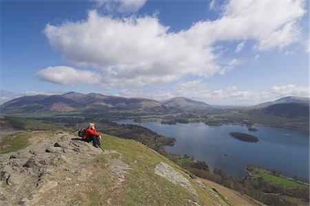 simsearch:841-03061092,k - View of Derwent Water from Catbells, Lake District National Park, Cumbria, England, United Kingdom, Europe Stock Photo - Rights-Managed, Code: 841-03032145