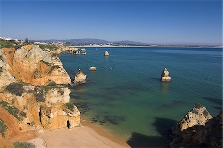 praia da camilo - Praia da Camilo, Lagos, Algarve, Portugal, Europe Foto de stock - Direito Controlado, Número: 841-03032159
