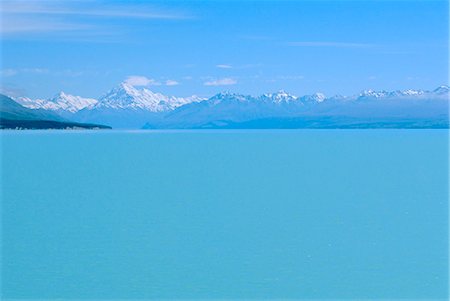 Lac Pukaki et Mt Cook, Mount Cook National Park, Canterbury, South Island, Nouvelle-Zélande Photographie de stock - Rights-Managed, Code: 841-03032503