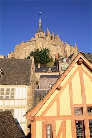Mont Saint Michel (Mont-St. Michel), UNESCO World Heritage Site, Manche, Normandie (Normandy), France, Europe Stock Photo - Rights-Managed, Code: 841-03033043