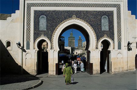 Bab Bou Jeloud, Fes el Bali, Fez, Morocco, North Africa, Africa Stock Photo - Rights-Managed, Code: 841-03033159