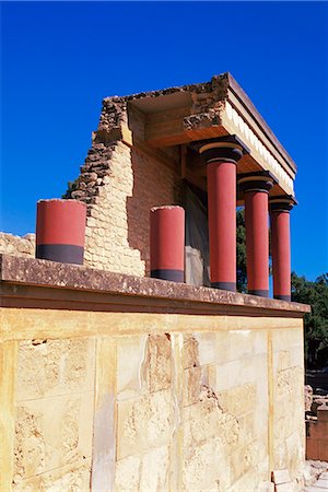 palace knossos exterior - Palace ruins at the Minoan archaeological site, Knossos, island of Crete, Greek Islands, Greece, Europe Stock Photo - Rights-Managed, Code: 841-03033319