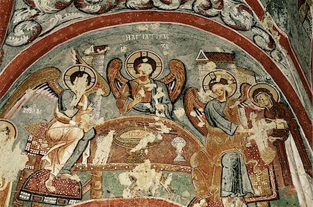 simsearch:841-02946550,k - Christian frescoes in Apple Church, Goreme Open Air Museum, Goreme, Cappadocia, Anatolia, Turkey, Asia Minor, Eurasia Foto de stock - Con derechos protegidos, Código: 841-03033384