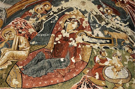 frescos in cappadocia - Jésus avec les anges, Christian fresques dans l'église sandale, Göreme Open Air Museum, Göreme, Cappadoce, Anatolie, Asie mineure, Eurasie Photographie de stock - Rights-Managed, Code: 841-03033385