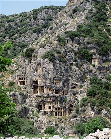 simsearch:841-02712297,k - Rock carved Lycian tombs, Myra, Anatolia, Turkey, Asia Minor, Eurasia Stock Photo - Rights-Managed, Code: 841-03033406