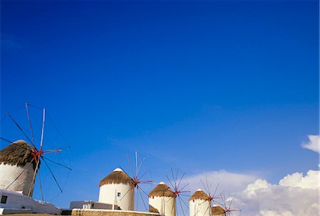 Old windmills, Mykonos, Cyclades islands, Greece, Mediterranean, Europe Stock Photo - Rights-Managed, Code: 841-03033522