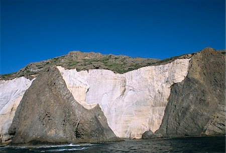 simsearch:841-03057249,k - Formations de roche volcanique sur la côte sud-est, près de Kleftiko, Milos, Cyclades îles, la Grèce, Méditerranée, Europe Photographie de stock - Rights-Managed, Code: 841-03033544