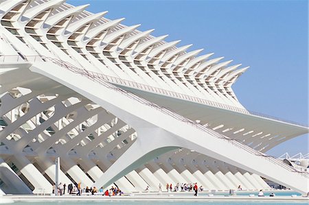 Principe Felipe museum of Science, City of Arts and Sciences (Ciudad de las Artes y las Ciencias), architect Santiago Calatrava, Valencia, Spain, Europe Stock Photo - Rights-Managed, Code: 841-03033626