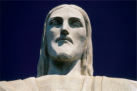 Close-up of head of the Cristo Redentor (Christ the Redeemer) statue, Rio de Janeiro, Brazil, South America Stock Photo - Rights-Managed, Code: 841-03033707