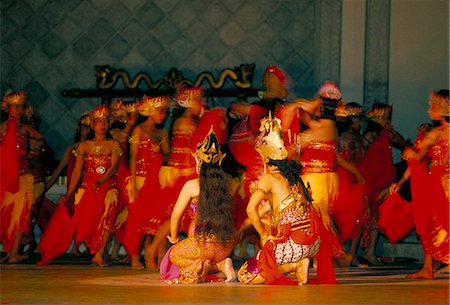 Performance of the Hindu epic, Ramayana, Palais Princier, Yogyakarta, island of Java, Indonesia, Southeast Asia, Asia Stock Photo - Rights-Managed, Code: 841-03033836