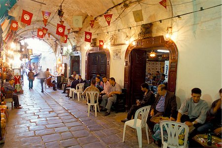 Café Maure, Medina, Tunis, Tunisie, l'Afrique du Nord, Afrique Photographie de stock - Rights-Managed, Code: 841-03033951