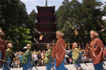 Parade of Nikko Spring Festival, five storey pagoda at Toshogu Shrine, Nikko, Tochigi prefecture, Japan, Asia Stock Photo - Rights-Managed, Code: 841-03054805