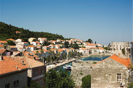 simsearch:841-03054853,k - Quartier de la vieille ville médiévale sur le front de mer, île de Korcula, côte de Dalmatie, en Croatie, Europe Photographie de stock - Rights-Managed, Code: 841-03054857