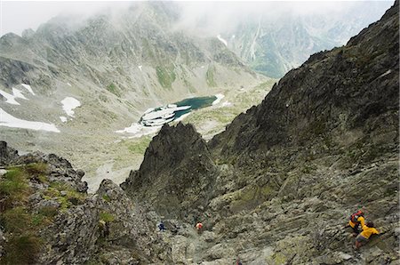 Hikers on trail, High Tatras Mountains (Vyoske Tatry), Tatra National Park, Slovakia, Europe Stock Photo - Rights-Managed, Code: 841-03054907