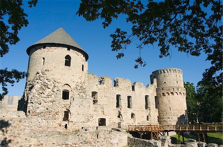 The ruins of Cesis castle, residence of the Master of Livonian Order in 1237, medieval town within Gauja National Park, Cesis, Latvia, Baltic States, Europe Stock Photo - Rights-Managed, Code: 841-03055027