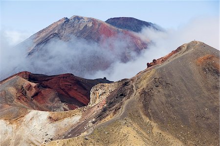Mount Ngauruhoe, 2287m, and Red Crater on the Tongariro Crossing, Tongariro National Park, the oldest national park in the country, UNESCO World Heritage Site, Taupo Volcanic Zone, North Island, New Zealand, Pacific Stock Photo - Rights-Managed, Code: 841-03055113