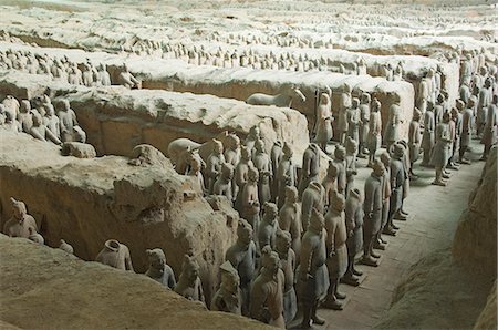 Fosse 1, mausolée du premier empereur Qin logé dans le Musée des guerriers en terre cuite a ouvert en 1979 près de ville de Xian, Shaanxi Province, Chine, Asie Photographie de stock - Rights-Managed, Code: 841-03055423