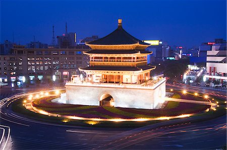 simsearch:841-03055447,k - Bell Tower dating from 14th century rebuilt by the Qing in 1739, Xian City, Shaanxi Province, China, Asia Foto de stock - Con derechos protegidos, Código: 841-03055460