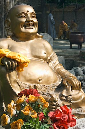 A golden Buddha statue at Shaolin Temple, birthplace of Kung Fu martial arts, Shaolin, Henan Province, China, Asia Stock Photo - Rights-Managed, Code: 841-03055489